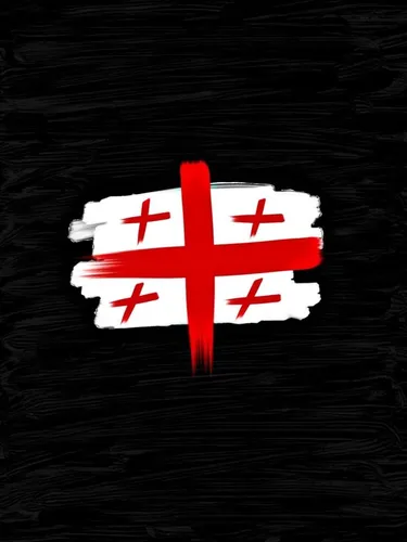 Флаг Грузии Обои на телефон красно-белый логотип