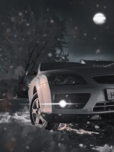 Форд Обои на телефон автомобиль, припаркованный в снегу