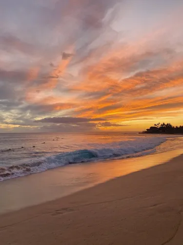 Фото Бесплатно Обои на телефон пляж с волнами и закатом