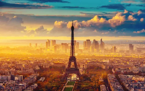 Франция Обои на телефон высокая металлическая башня в городе