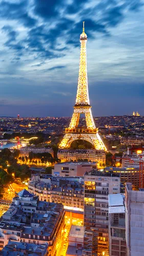 Франция Обои на телефон высокая башня в городе