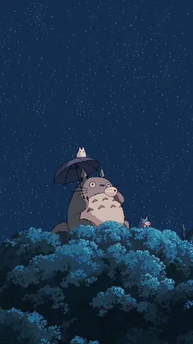 Хаяо Миядзаки Обои на телефон мультипликационный персонаж с зонтиком