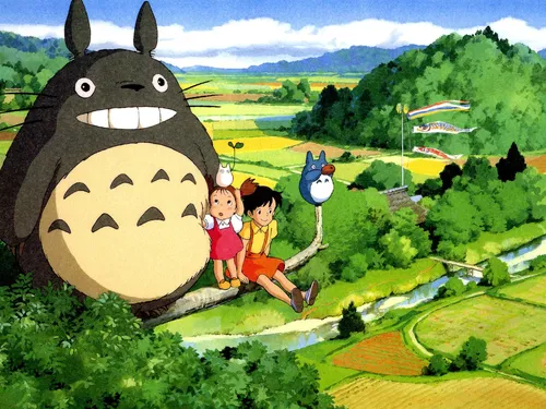 Хаяо Миядзаки Обои на телефон мультфильм о кролике и девочке с парашютом