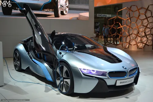 Bmw I8 Обои на телефон автомобиль, припаркованный внутри здания