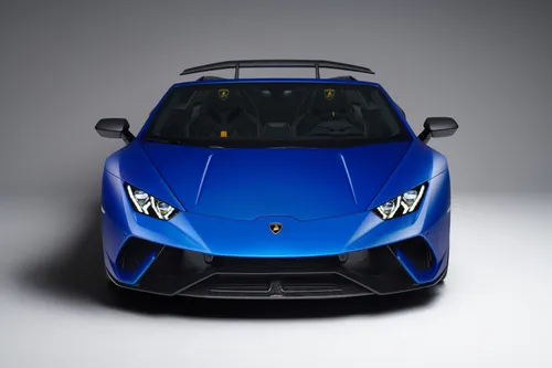 Lamborghini Huracan Обои на телефон синий автомобиль на белом фоне