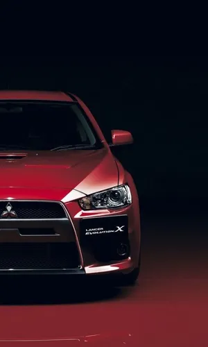 Mitsubishi Обои на телефон красный автомобиль на красной поверхности