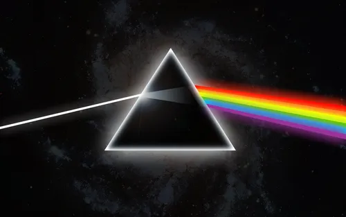 Pink Floyd Обои на телефон пирамида с радугой на заднем плане