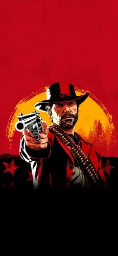 Red Dead Redemption 2 Обои на телефон человек в шляпе и с пистолетом