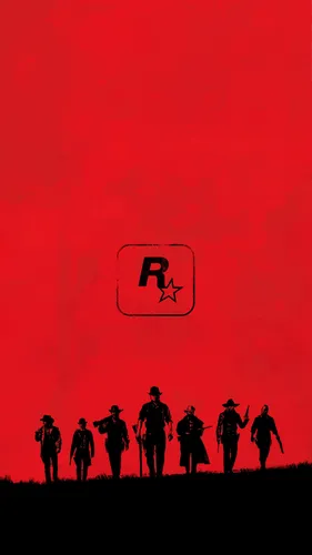 Red Dead Redemption 2 Обои на телефон группа людей с табличкой