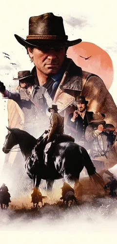 Red Dead Redemption 2 Обои на телефон мужчина верхом на лошади