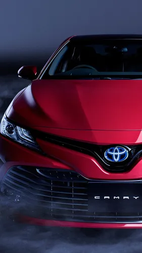 Toyota Camry Обои на телефон красный автомобиль на черном фоне