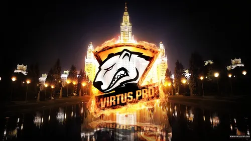 Virtus Pro Обои на телефон большая вывеска с подсветкой