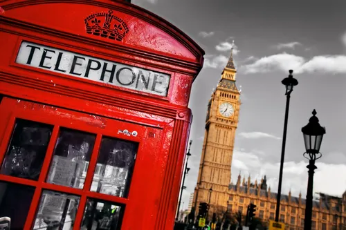 Англия Обои на телефон красная телефонная будка перед башней с часами