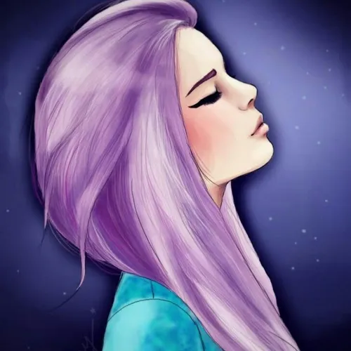 Девочек Фото человек с фиолетовыми волосами