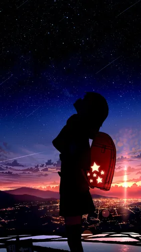 Душевные Обои на телефон человек, стоящий перед большой звездой на небе