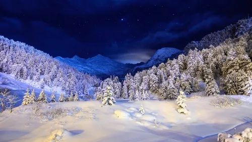 Зима Hd Обои на телефон снежный пейзаж с деревьями и горами