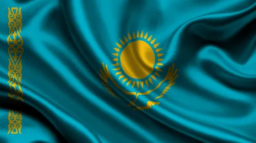 Казахстан Обои на телефон крупный план флага