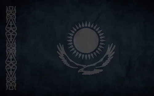 Казахстан Обои на телефон бело-черный логотип