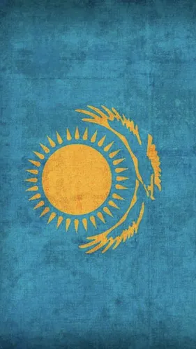 Казахстан Обои на телефон желто-синий логотип