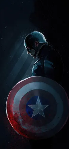 Капитан Америка Обои на телефон крупный план на красный свет