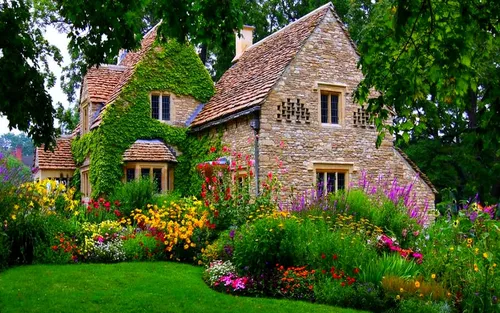 Красивые Дома Обои на телефон дом с садом перед ним