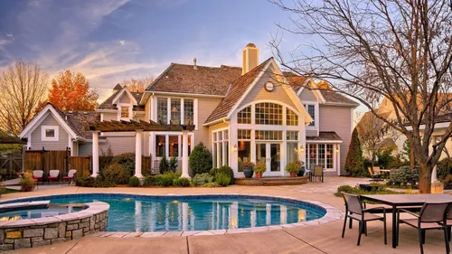 Красивые Дома Обои на телефон большой дом с бассейном