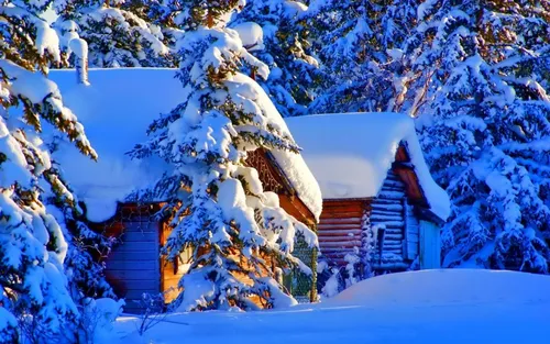 Красивые Зимние Обои на телефон дом, покрытый снегом