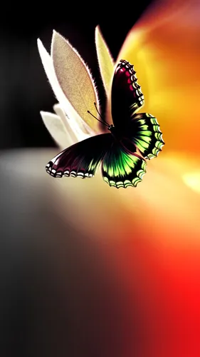 Красивые Андроид Обои на телефон бабочка на листе