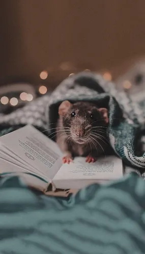Крыса Обои на телефон мышь на кровати