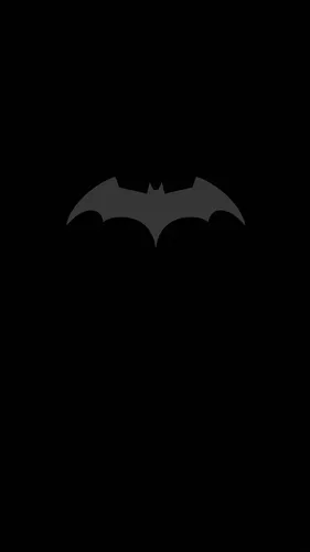 Логотип Бэтмена Обои на телефон черный фон с белым логотипом