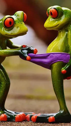 Лягушка Обои на телефон пара зеленых лягушек