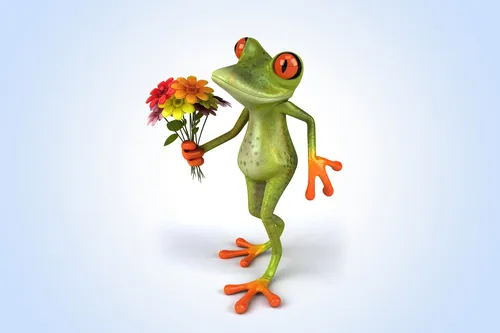 Лягушка Обои на телефон лягушка с цветком