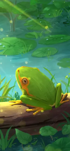Лягушка Обои на телефон рыба в аквариуме