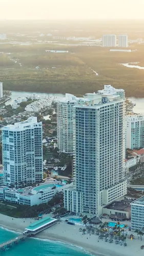 Майами Обои на телефон вид на город под высоким углом