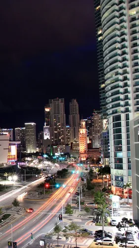 Майами Обои на телефон городская улица ночью