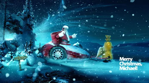 Новогодние В Хорошем Качестве Обои на телефон человек за рулем игрушечной машинки