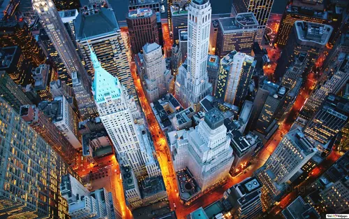 Новогодний Нью Йорк Обои на телефон вид на город под высоким углом