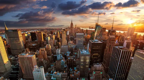 Новогодний Нью Йорк Обои на телефон городской пейзаж на закате