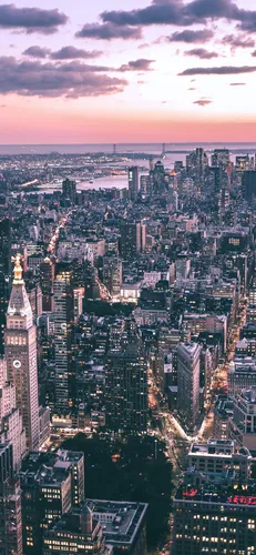Новогодний Нью Йорк Обои на телефон город со множеством зданий