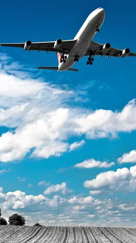 Авиация Обои на телефон большой самолет, летящий в небе