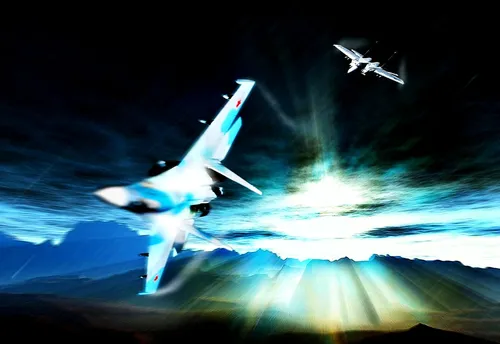 Авиация Обои на телефон пара летающих в небе самолетов