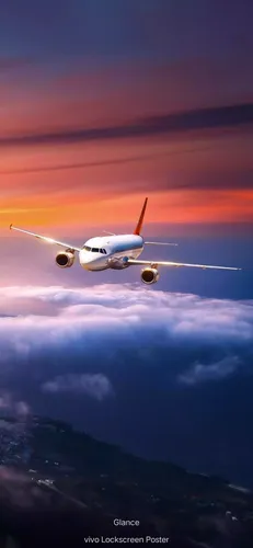 Авиация Обои на телефон самолет, летящий в небе
