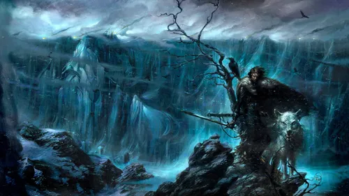 Игра Престолов Обои на телефон человек, держащий меч в пещере с большим количеством камней