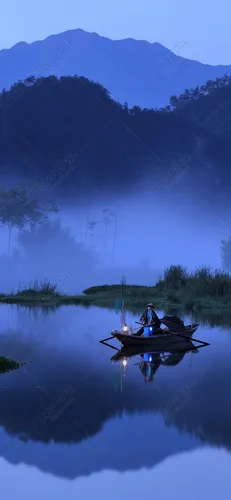 Картинки На Мобильный Телефон Обои на телефон человек, ловящий рыбу в лодке