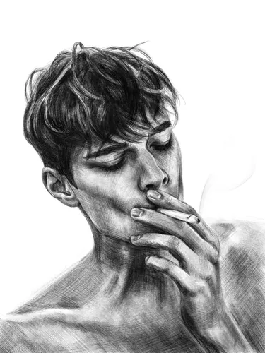 Парней Фото мужчина, курящий сигарету