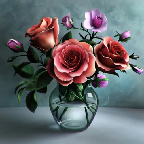 240Х320 Цветы Обои на телефон ваза с розовыми розами