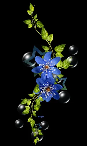 240Х320 Цветы Обои на телефон растение с голубыми цветами