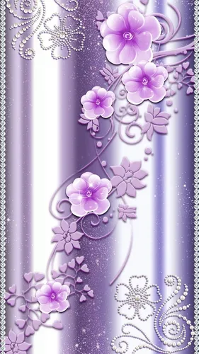 240Х320 Цветы Обои на телефон фиолетовый и белый цветочный дизайн