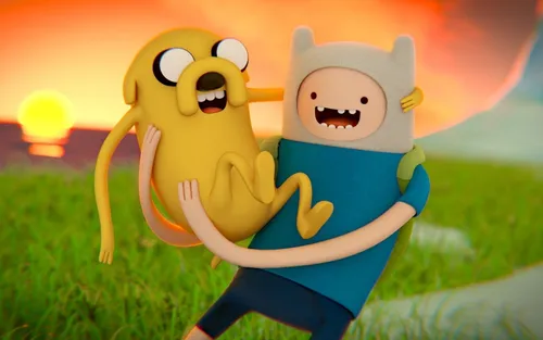 Adventure Time Обои на телефон мультипликационный персонаж с радугой