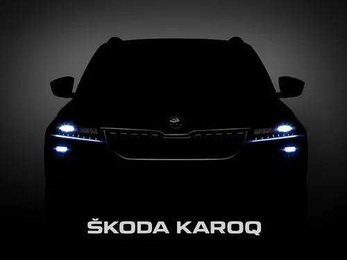 Skoda Обои на телефон черный автомобиль с синими огнями